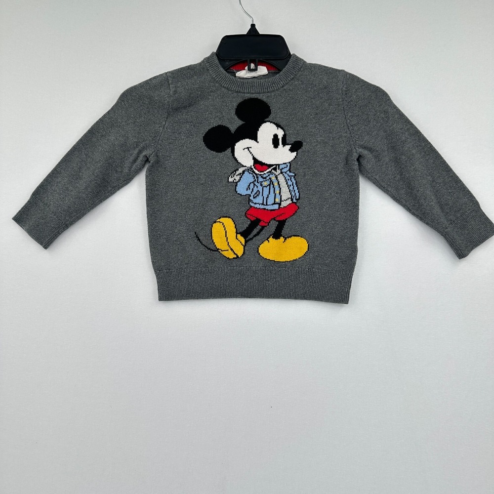 Baby Gap Disney Mickey Mouse Sweater Kids 3T Gray Vacation Cruise Cool Kid Cali